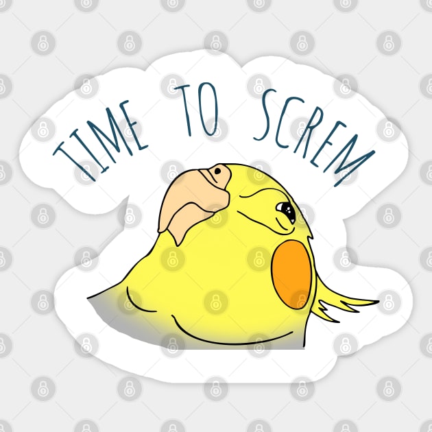 time to screm - cockatiel Sticker by FandomizedRose